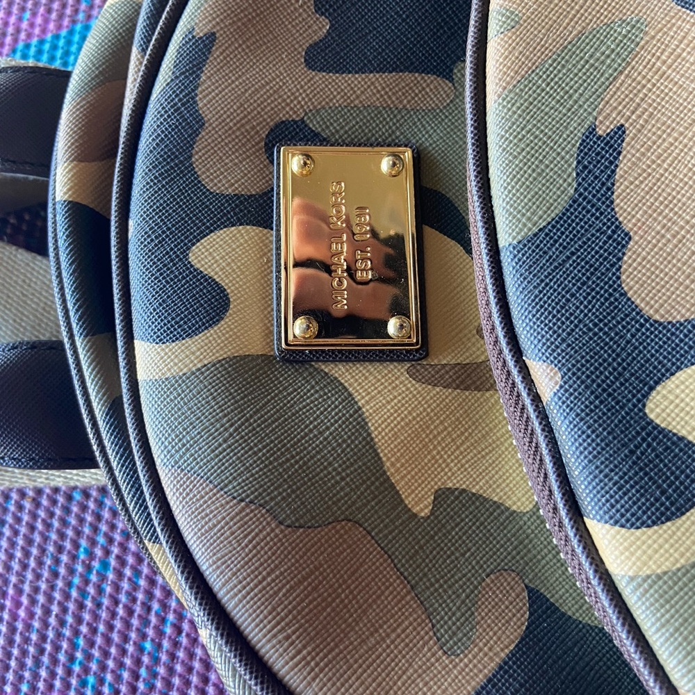 Michael Kors Camouflage Backpack with Gold Accents